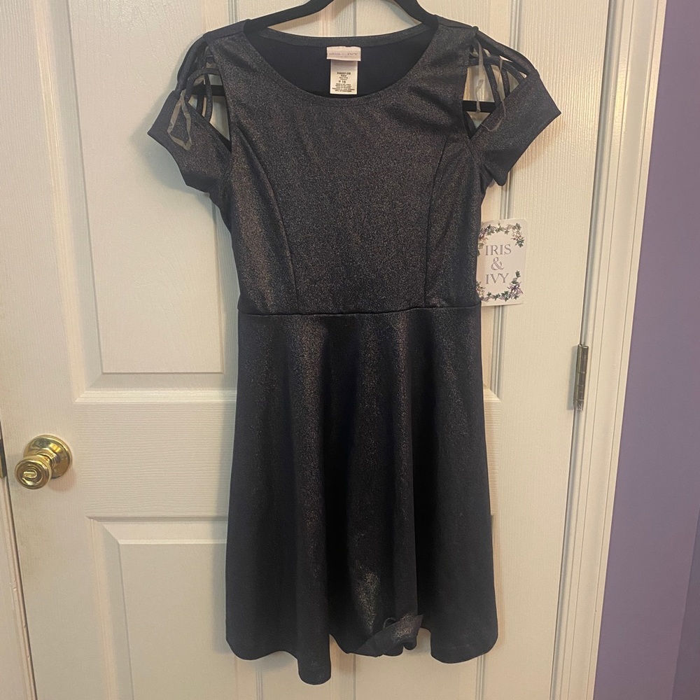 NWT iris and ivy navy sparkle skater dress